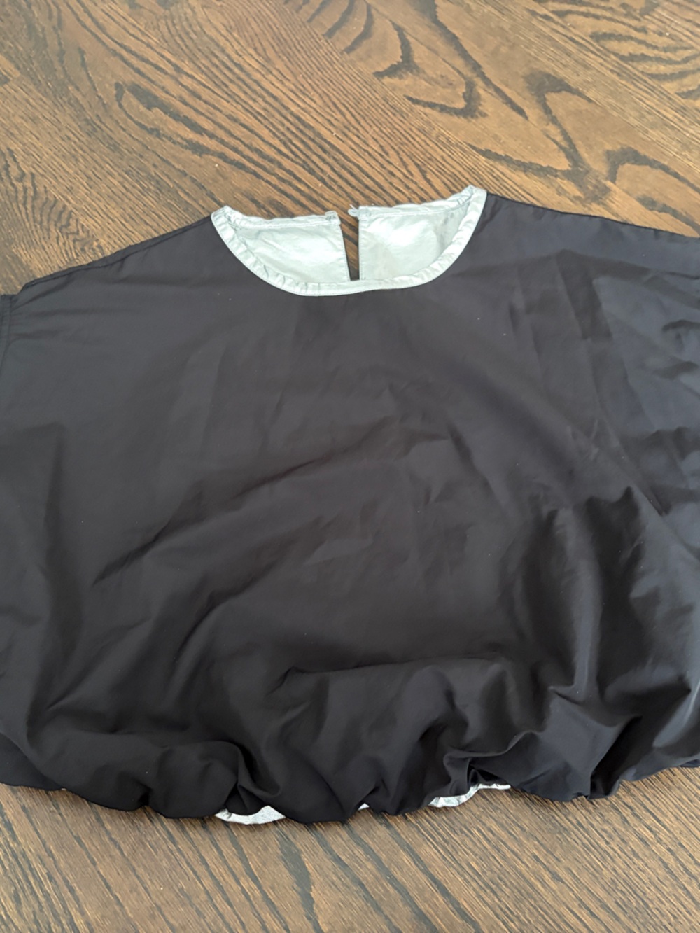 Women's Black Windbreaker Top with Light Contrast Trim